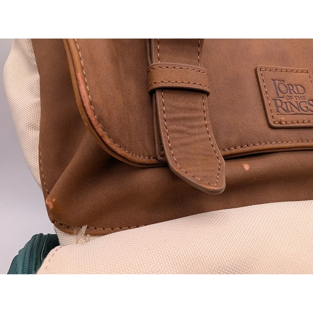 Lord of the Rings Boxlunch Backpack Leaf of Lorien Fellowship Canvas Brown READ!